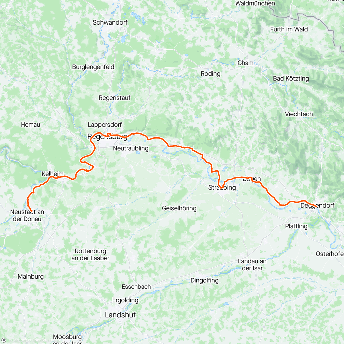 Map of the activity, Zürich–Budapest: Etappe 4 (Deggendorf) ⛅️