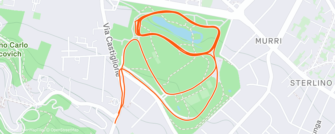 Map of the activity, Afternoon Run