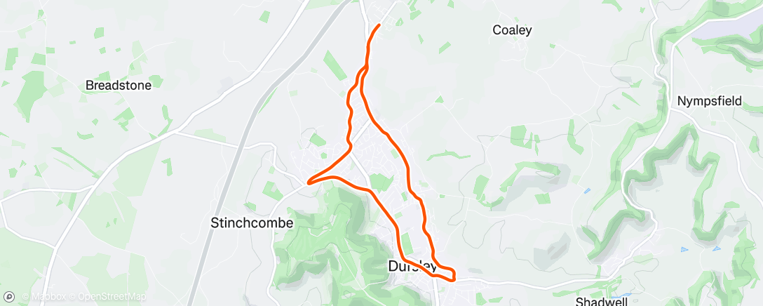 Map of the activity, Evening “Placebo” Run