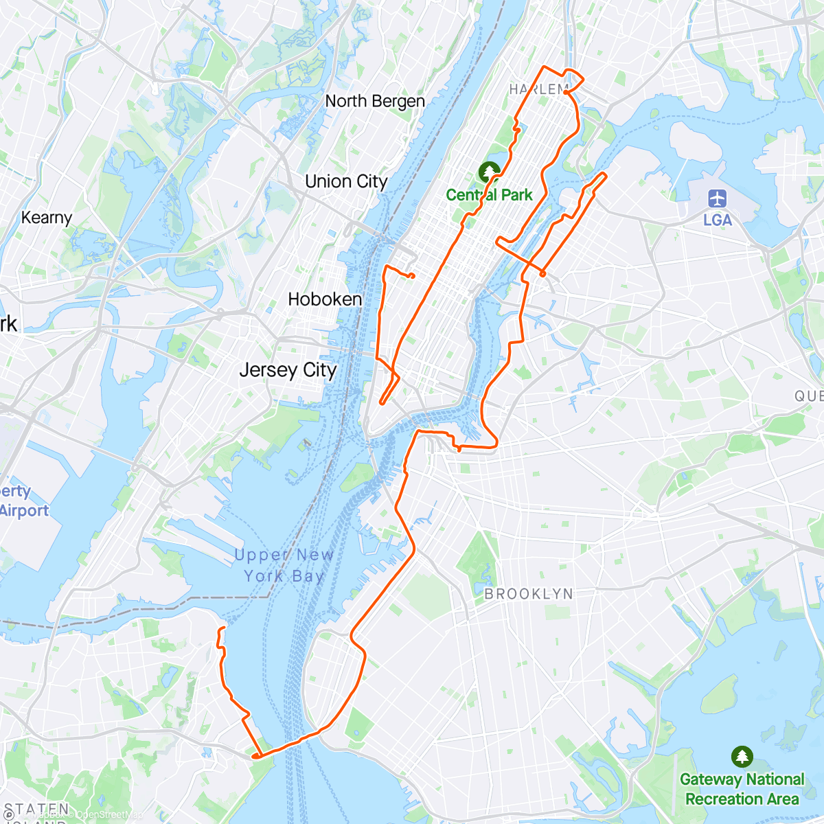 活动地图，NYC 5 Boro Bike Tour '24