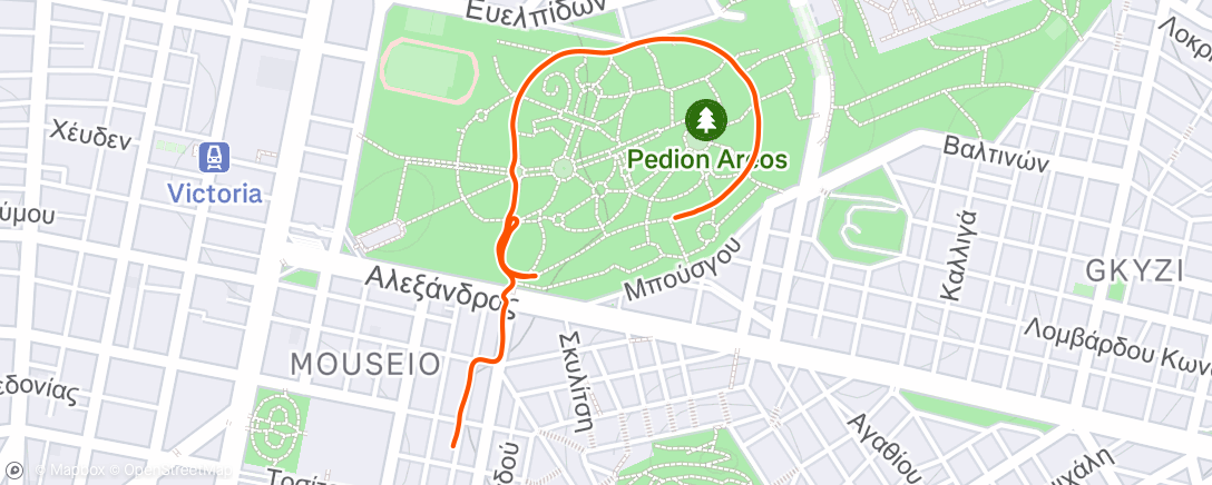 Map of the activity, Morning Run