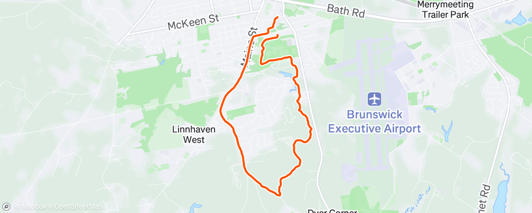Map of the activity, Afternoon Run