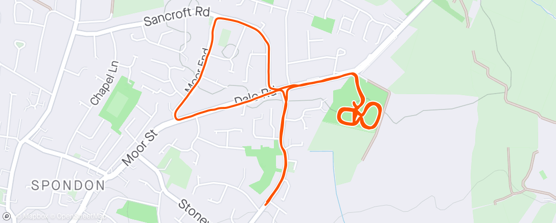 Map of the activity, Off road intervals with Derby Runner ☠️
