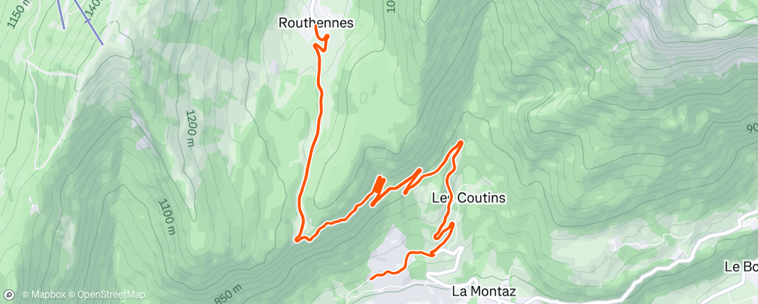 Map of the activity, Trail le matin