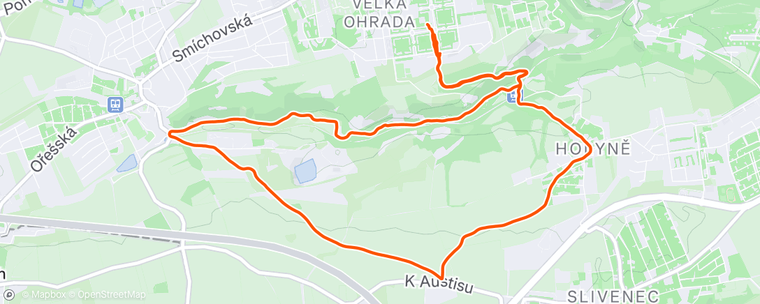 Map of the activity, Afternoon Run