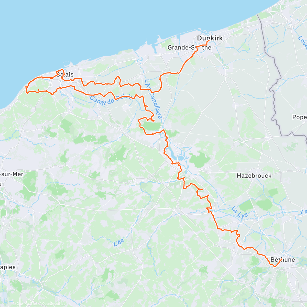 Карта физической активности (Ne Pas de Calais)