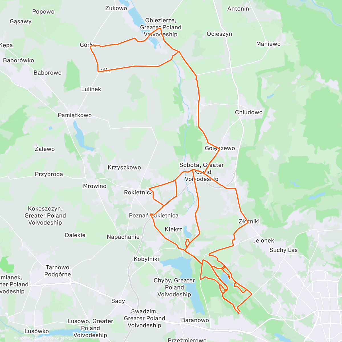 Map of the activity, Lunch Ride