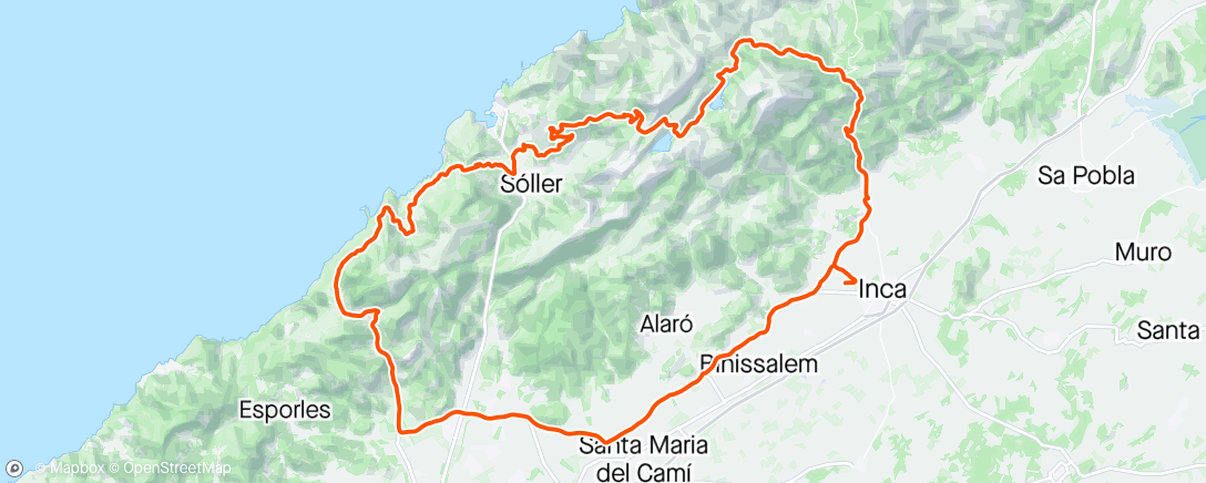 Map of the activity, Mallorca dag 6 de grote puig