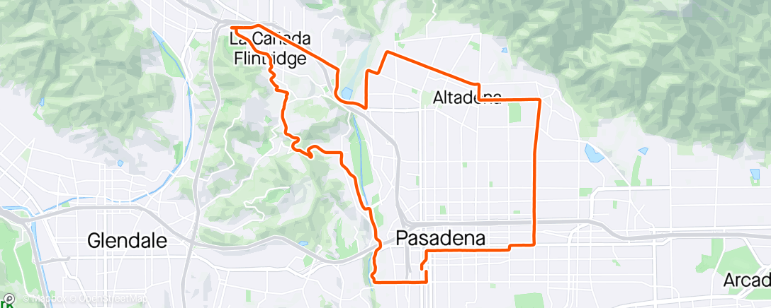Mapa da atividade, THE BILLY RIDE Pasadena loop