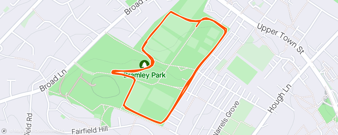 Map of the activity, Bramley parkrun