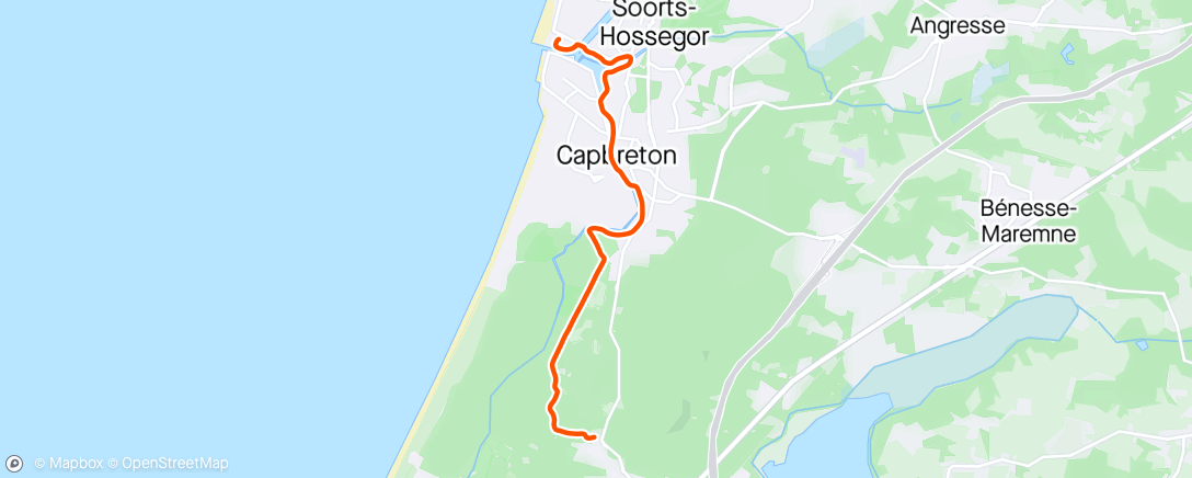 Map of the activity, Footing retour de plage