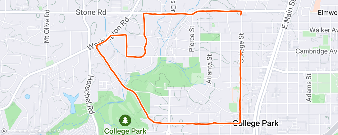 Map of the activity, Evening Run