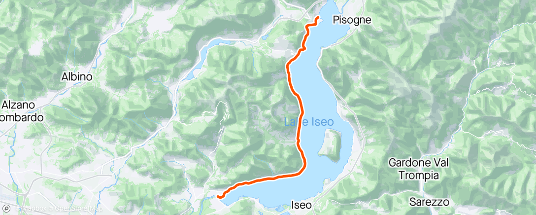 Map of the activity, Sarnico Lovere Run