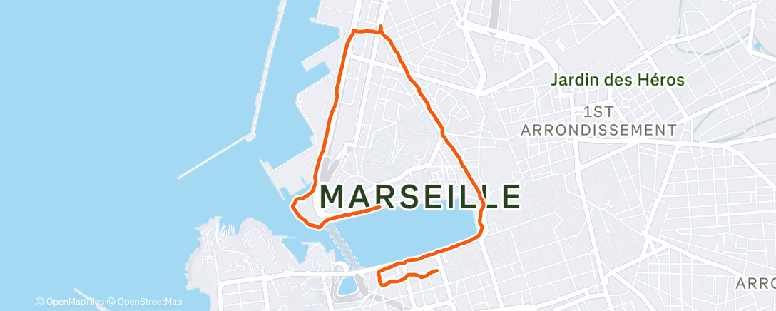 Map of the activity, Course à pied dans l'après-midi - La sortie des touristes