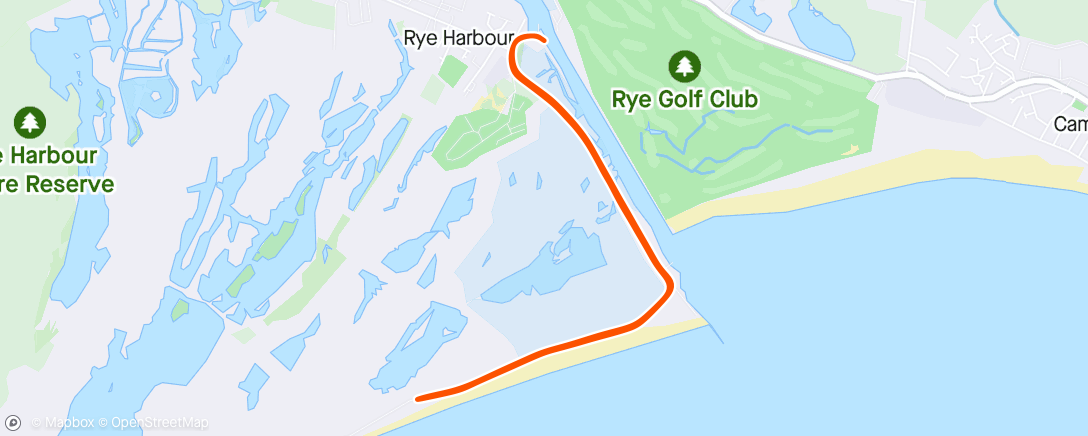 Map of the activity, Rye summer series 5k 25:03 chip