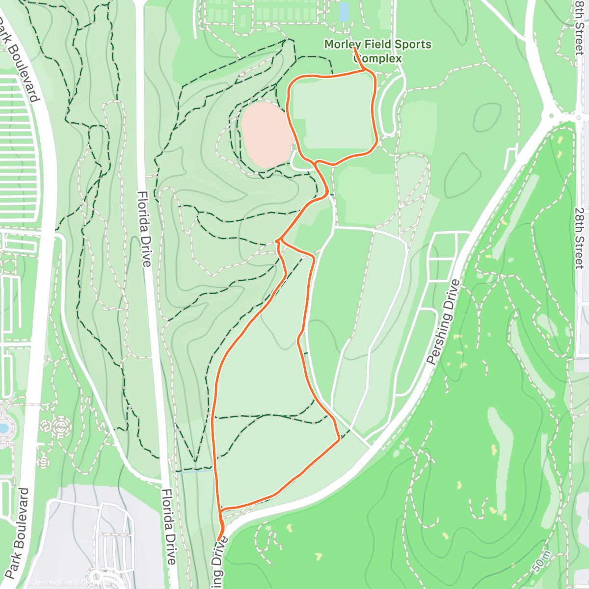 Map of the activity, Skinny Velodrome Run