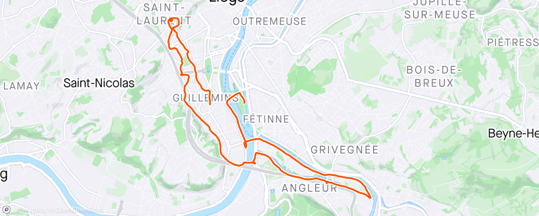 Map of the activity, 15 km de Liège