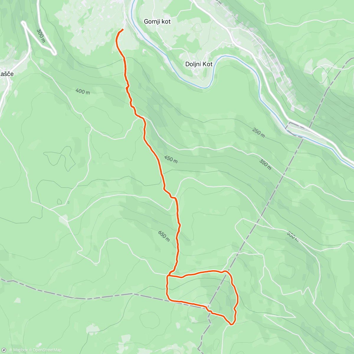 Map of the activity, Afternoon Trail Run