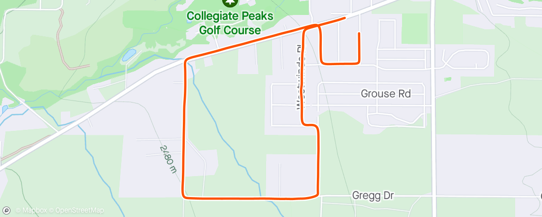 Map of the activity, Gregg drive = wind workout