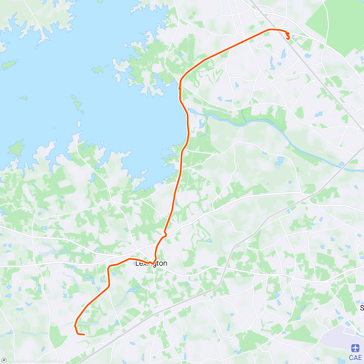 Map of the activity, Not bad for my first ride in 6 months...
