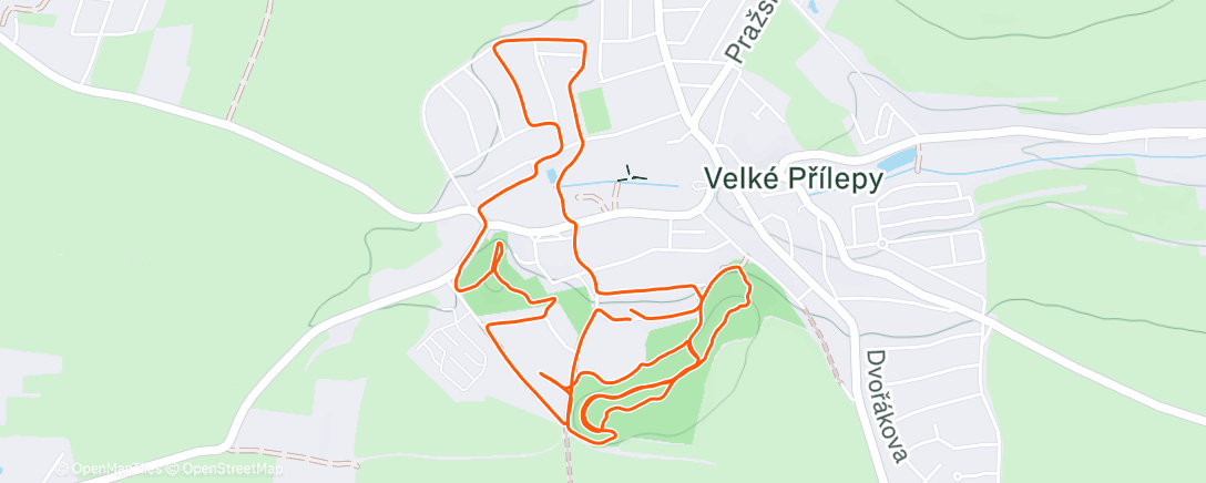 Map of the activity, Afternoon Run