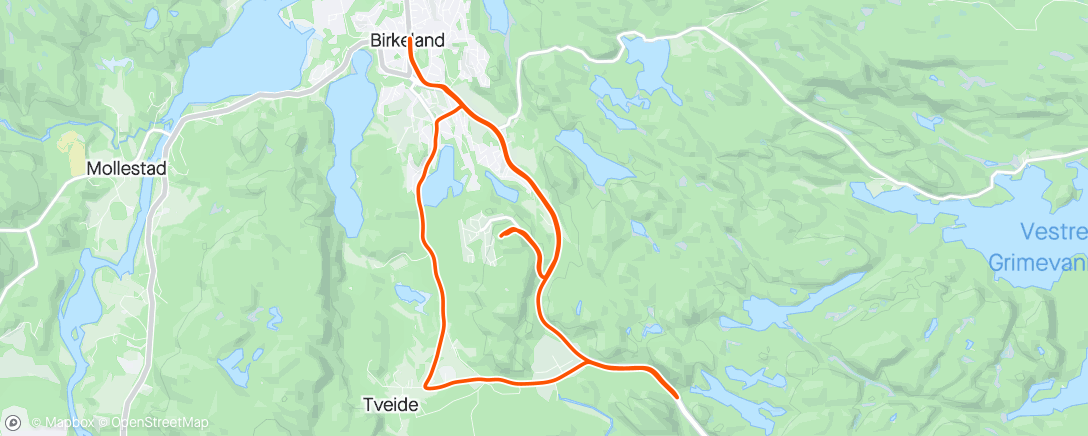 Map of the activity, Langtur med Andreas