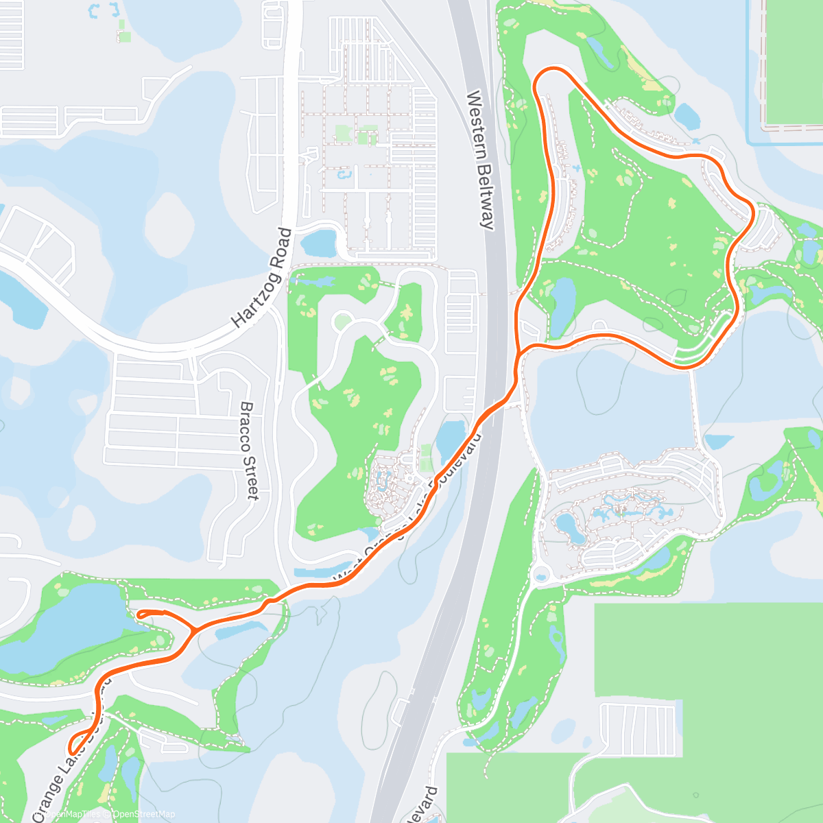 Map of the activity, Afternoon Run