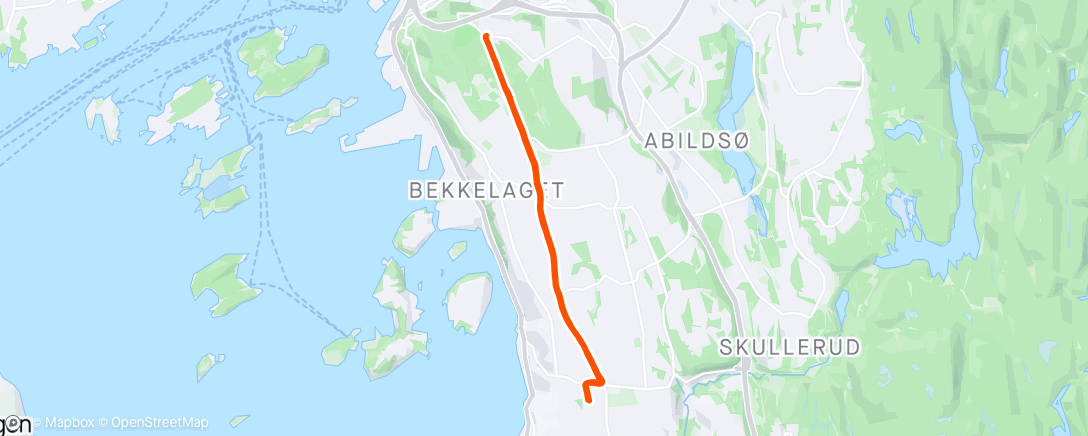 Map of the activity, 2x20 min under terskel