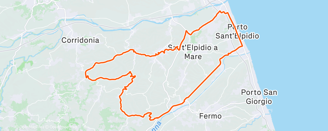 Map of the activity, Pedalata mattutina