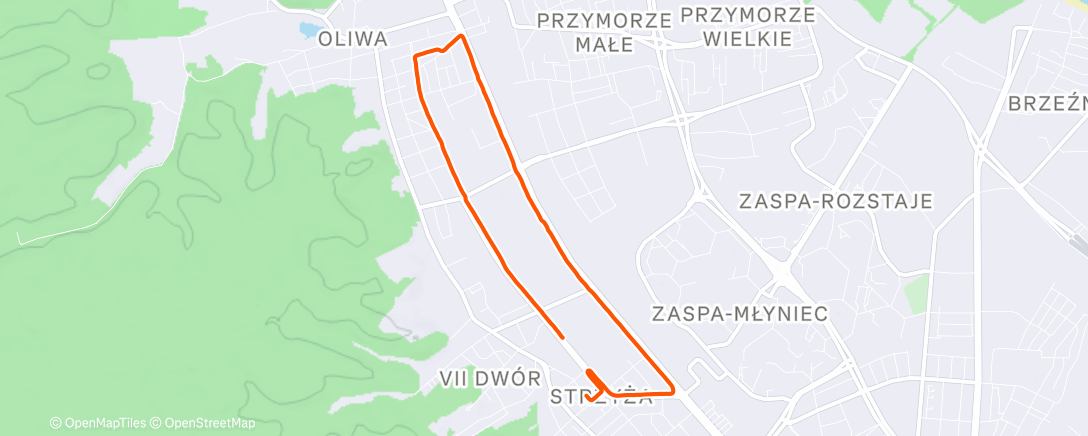 Map of the activity, Lunch Run