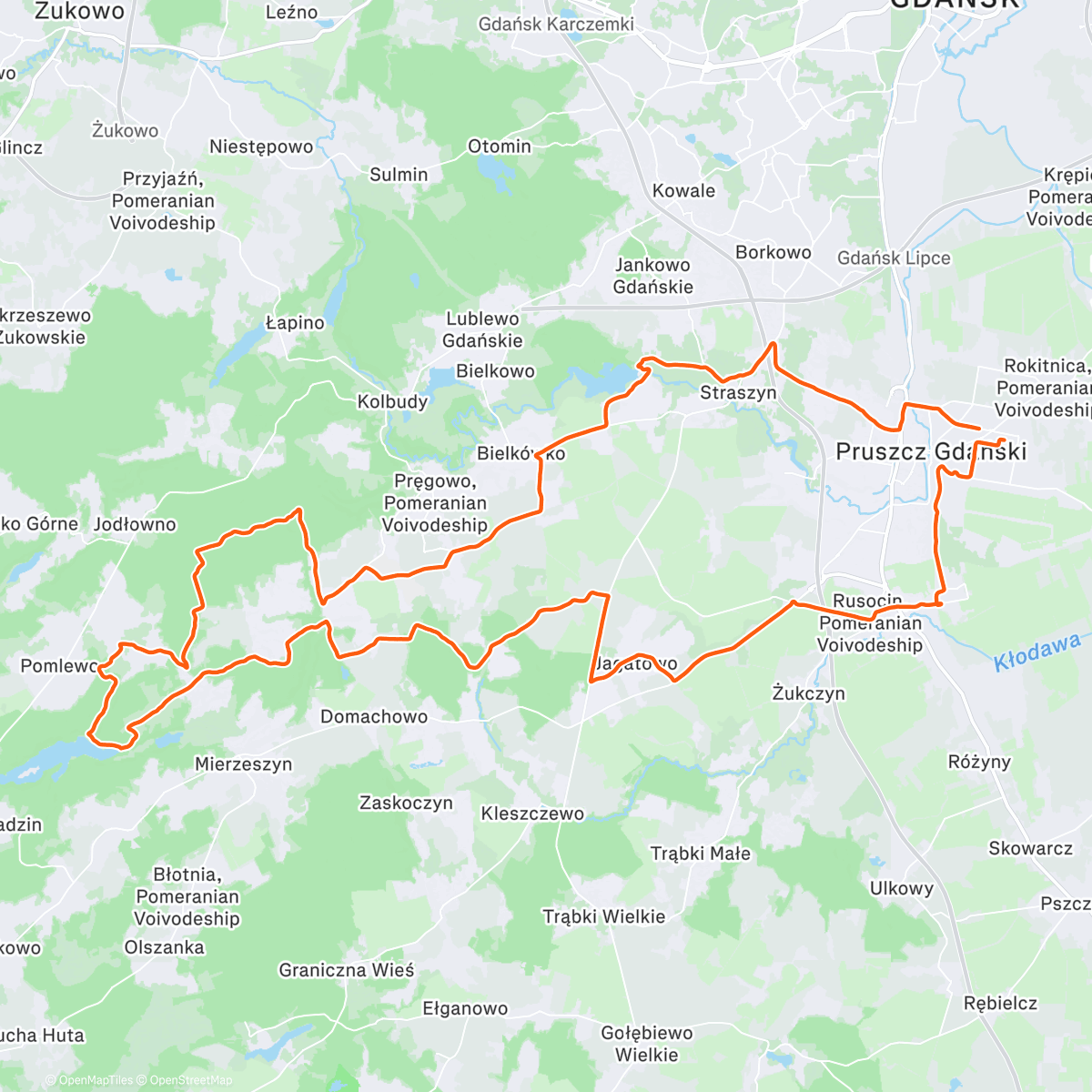 Карта физической активности (Lunch Gravel Ride)