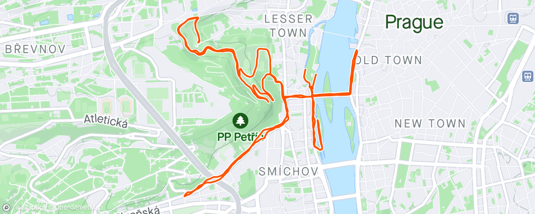 Map of the activity, Back exploring Prague
