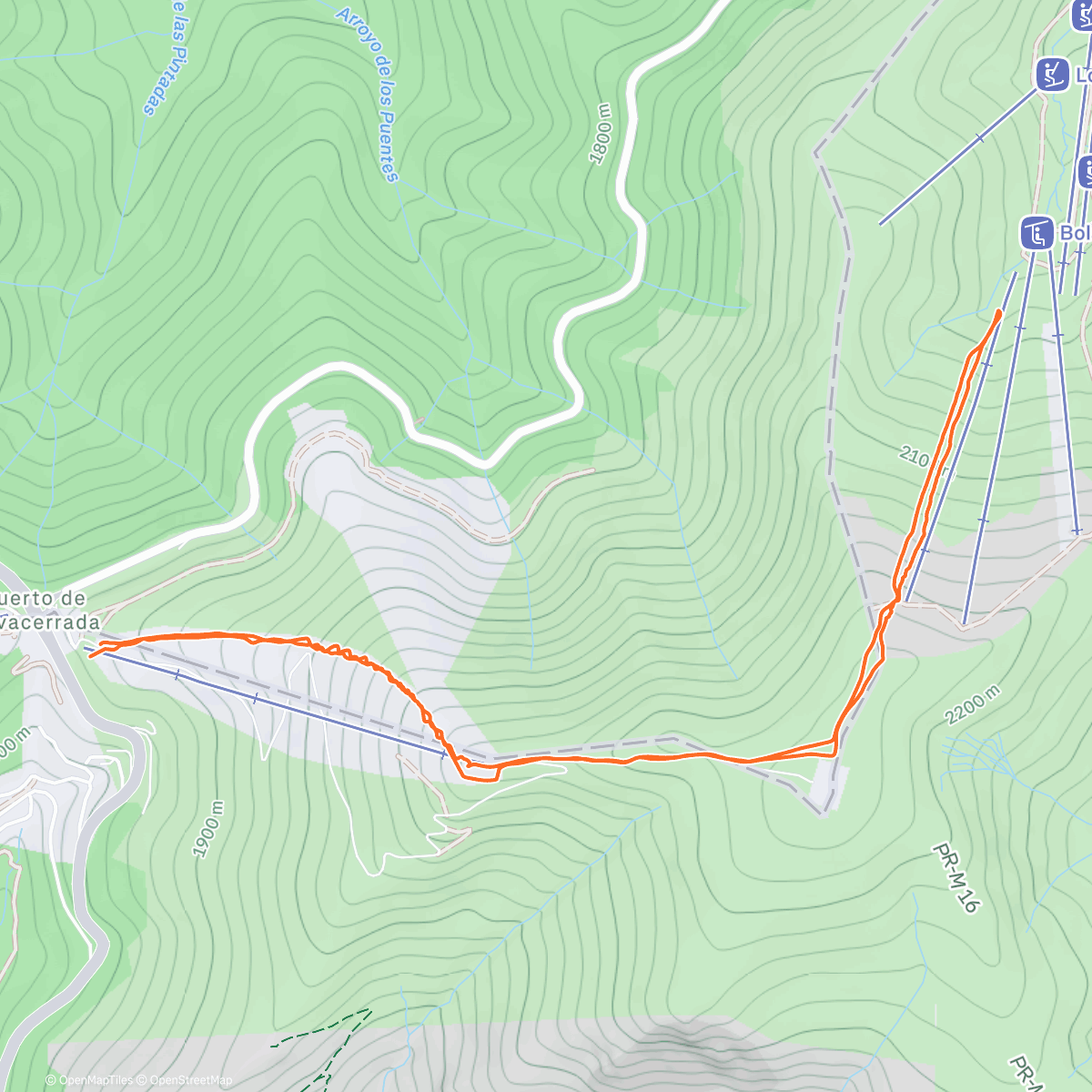 Карта физической активности (Esquí fuera de pista a la hora del almuerzo)