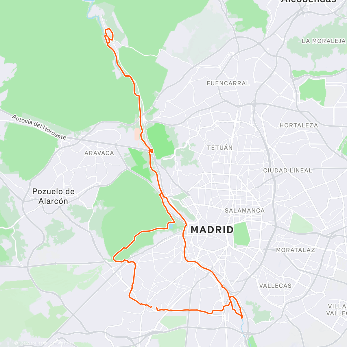 Map of the activity, 01.1. 04.01.2026 El Pardo - Manzanares Río