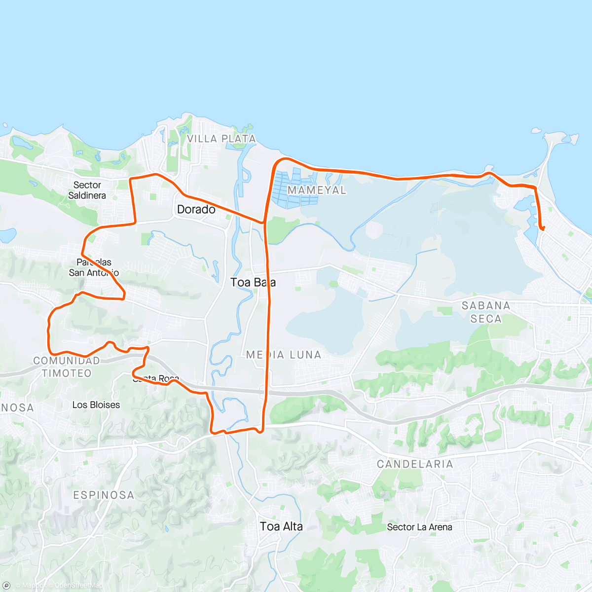 Map of the activity, Vuelta ciclista por la mañana🙏🚴🏻‍♂️