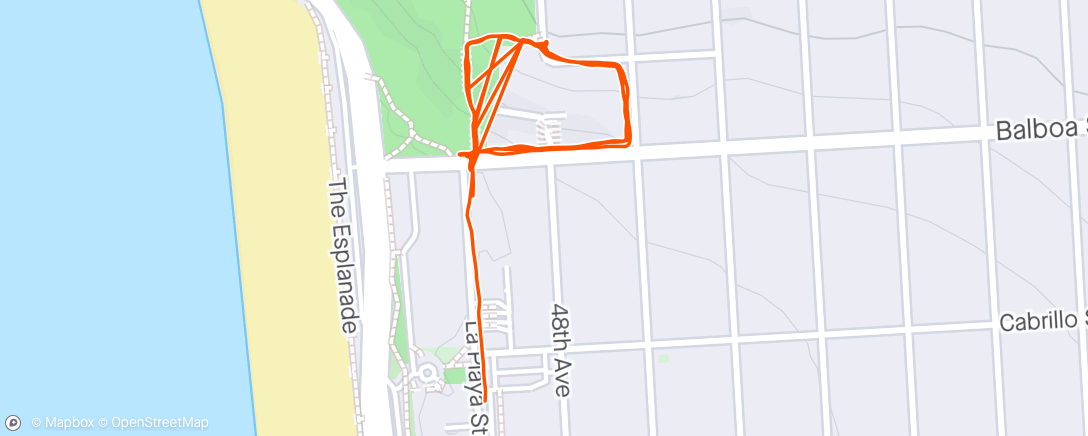 Map of the activity, 4/18/24 Wed Afternoon Sutro Steps Hill Repeats