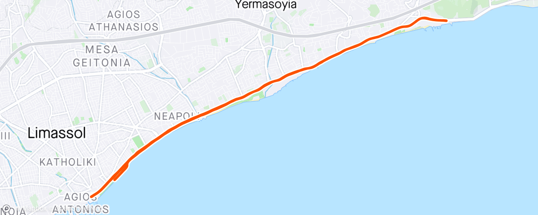 Map of the activity, Half Marathon Limassol 2024