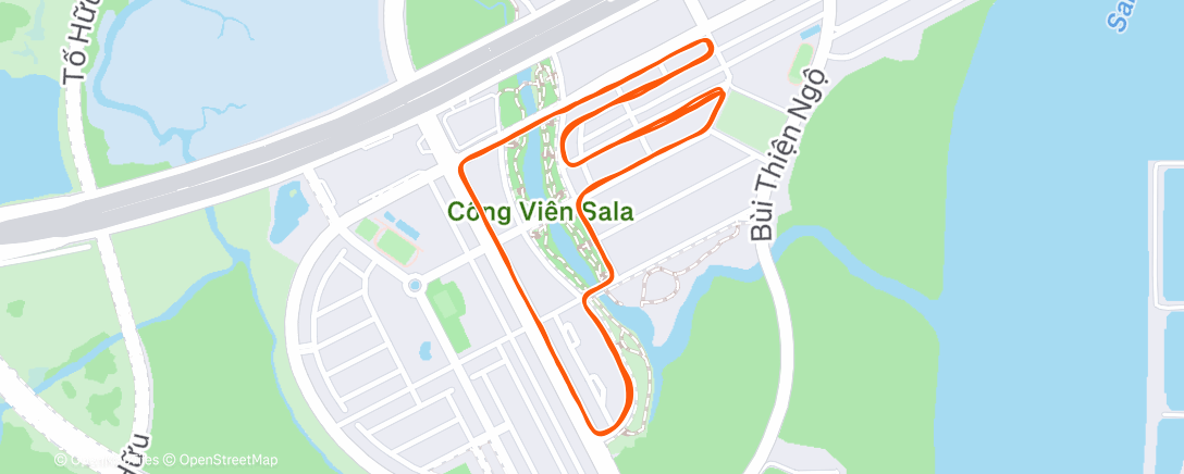 Map of the activity, Afternoon Run