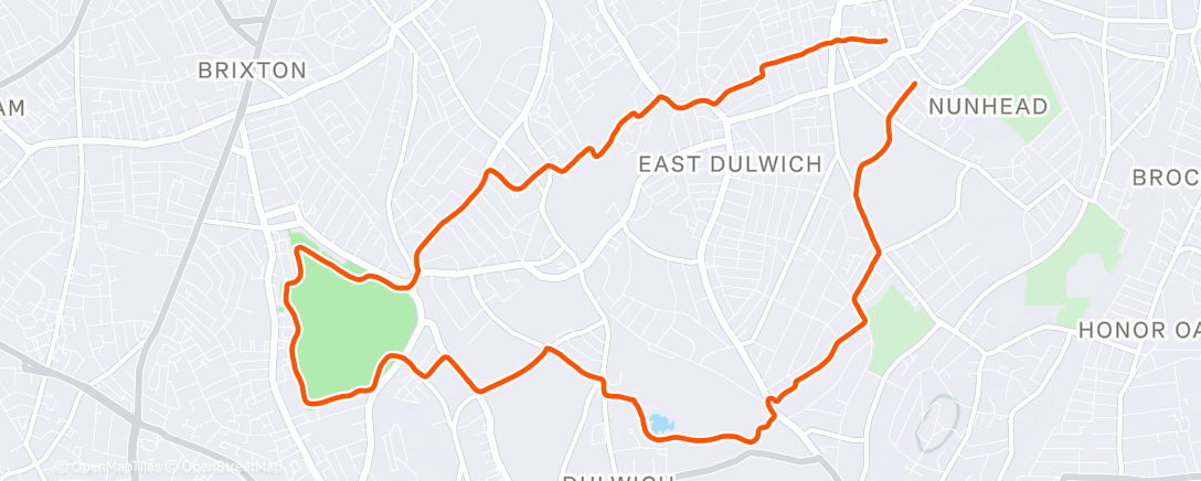 Карта физической активности (Brockwell park)