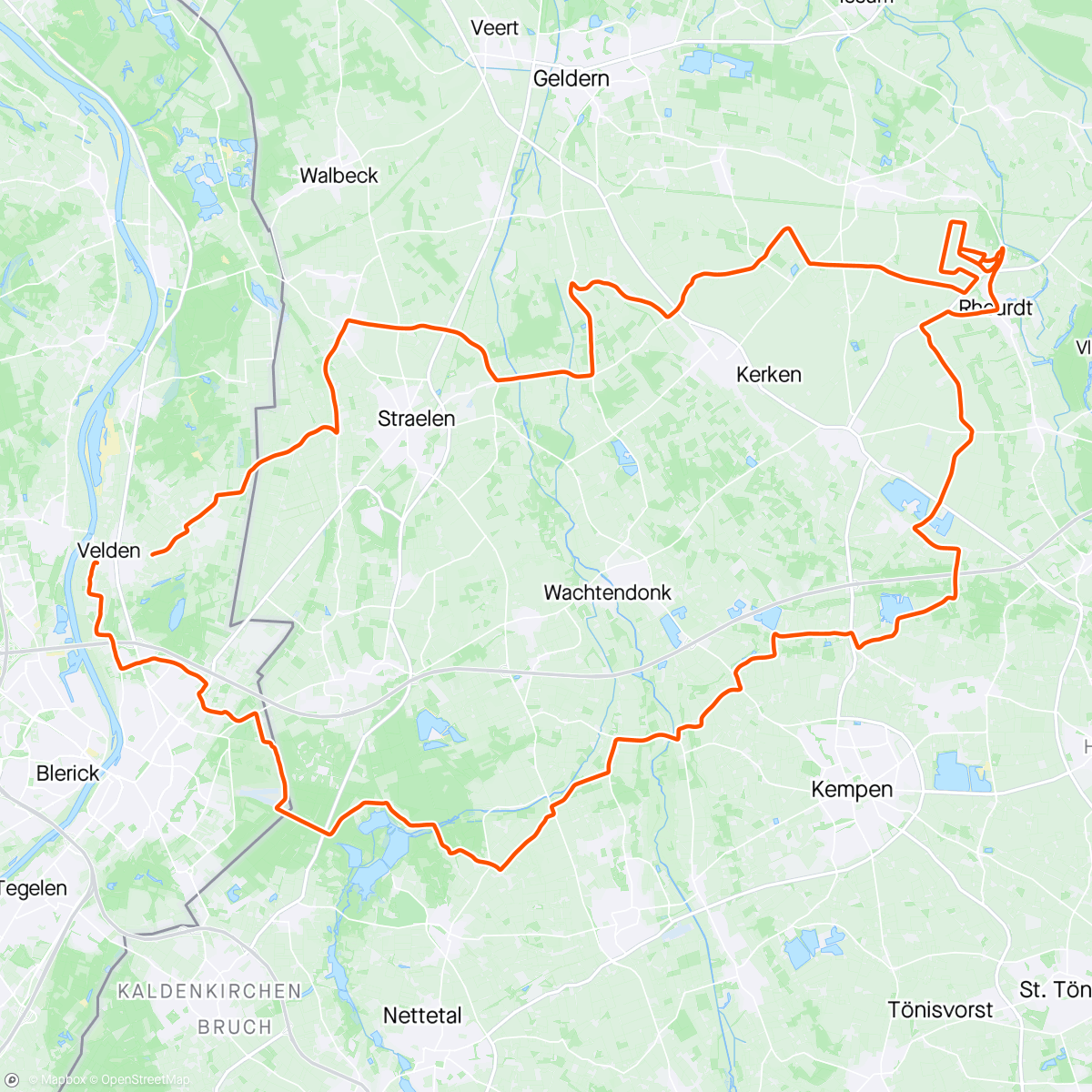 Map of the activity, Rheurdt andersom met Hubke