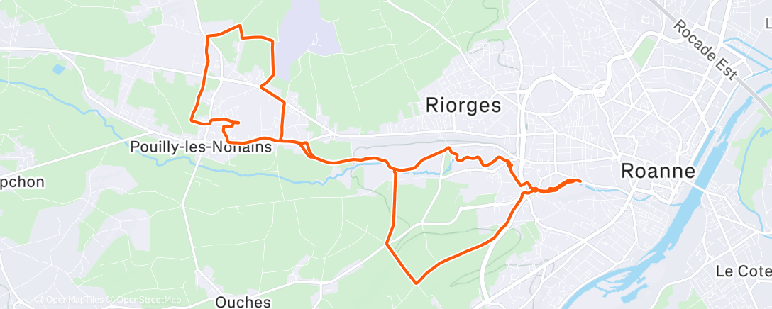 Map of the activity, Course à pied dans l'après-midi