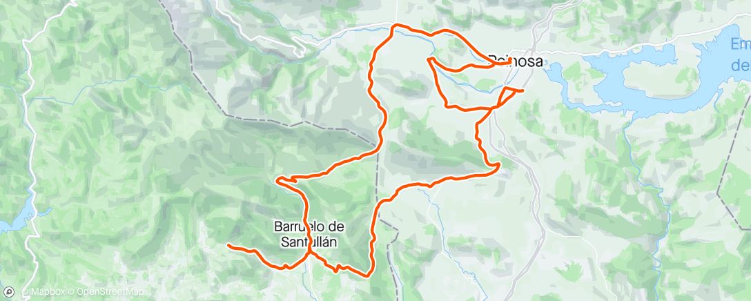 Mapa da atividade, VUELTA × EL BARDAL/ VALBERZOSO/ ALTO VALLE/ BARRUELO/ BRAÑOSERA/ FUENTEARENOSA.