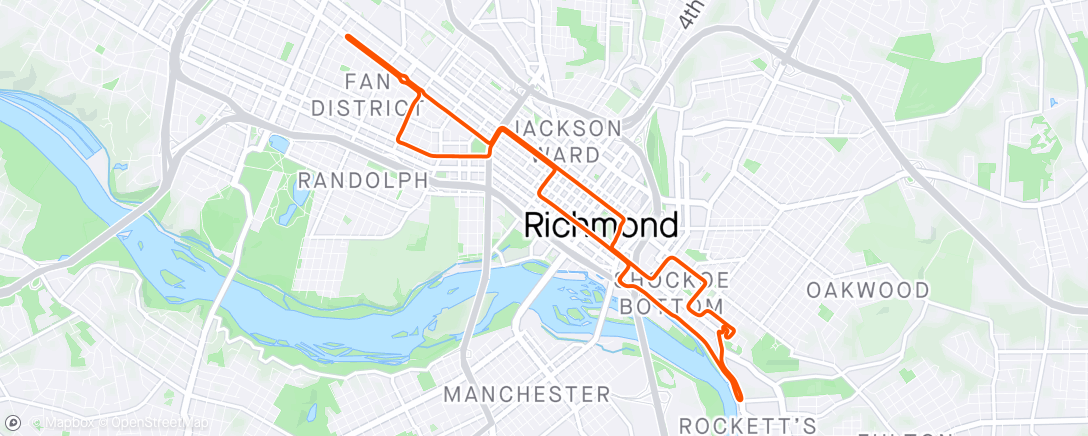 Map of the activity, Zwift - Sub Threshold Efforts Bike in Richmond