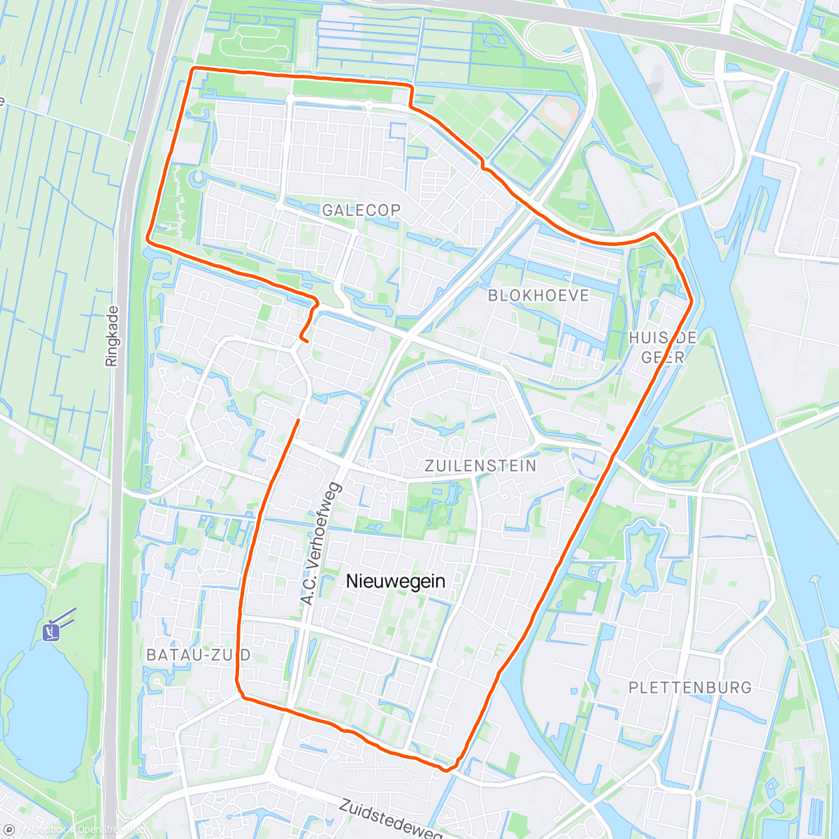 Map of the activity, Nachtloop