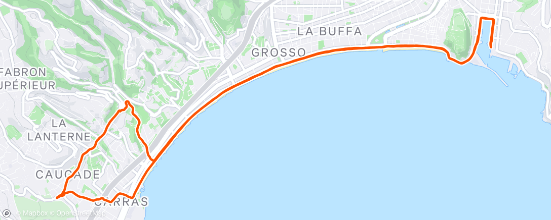 Map of the activity, Course à pied le matin