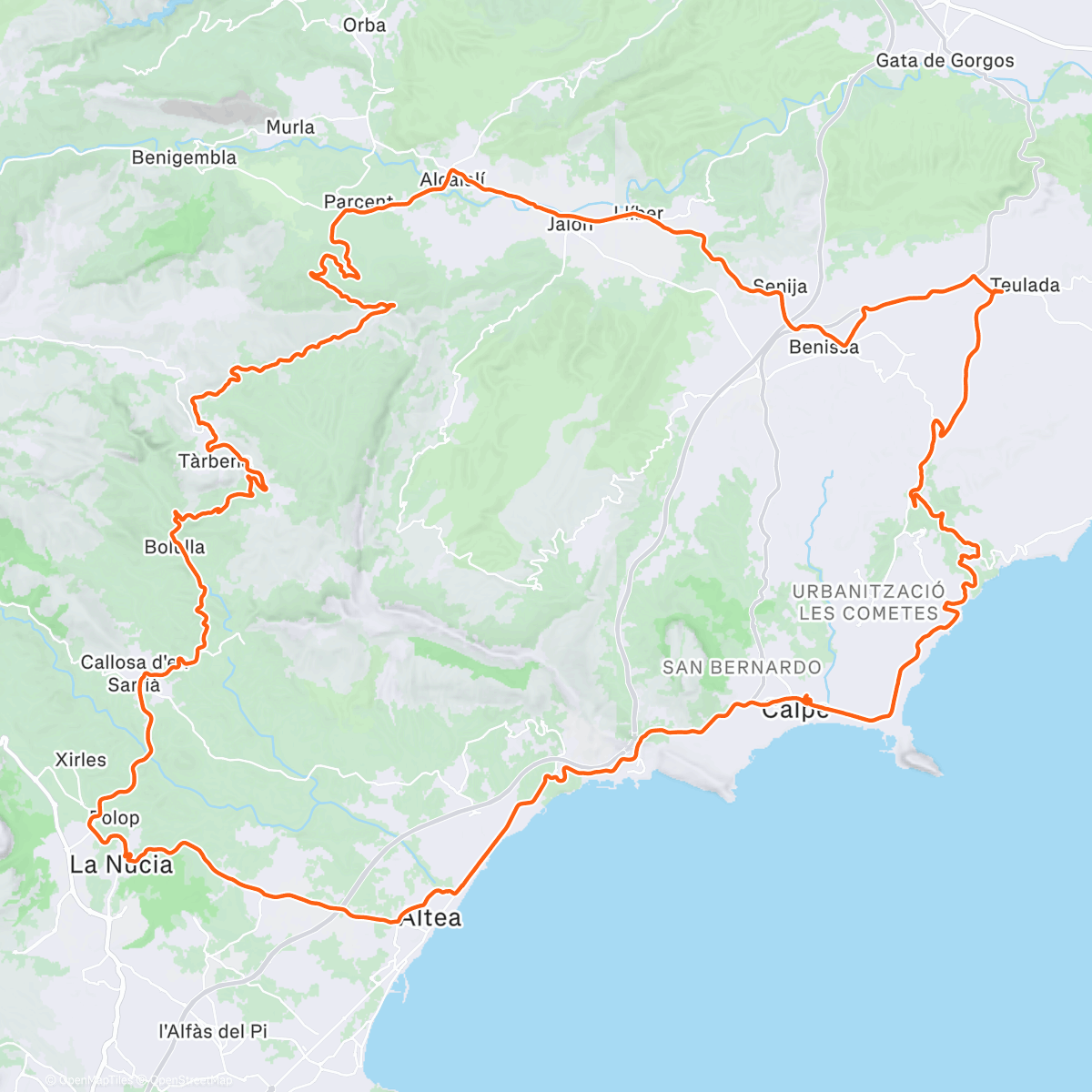 Map of the activity, Morning Ride dag tres 🇪🇸❤️⛰️