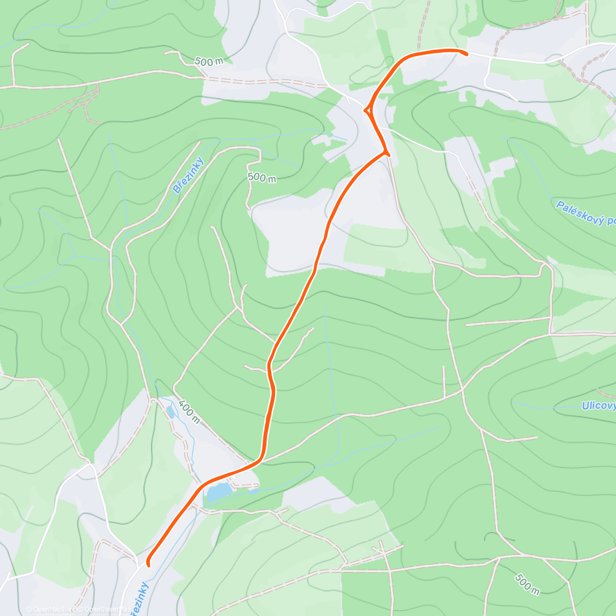 Map of the activity, Afternoon Hike