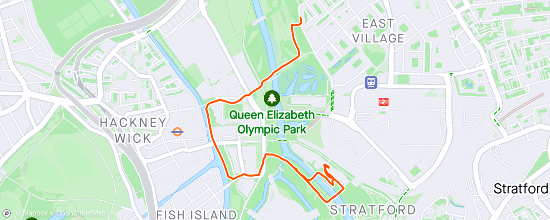 Map of the activity, Walking around the park to see the London college of fashion