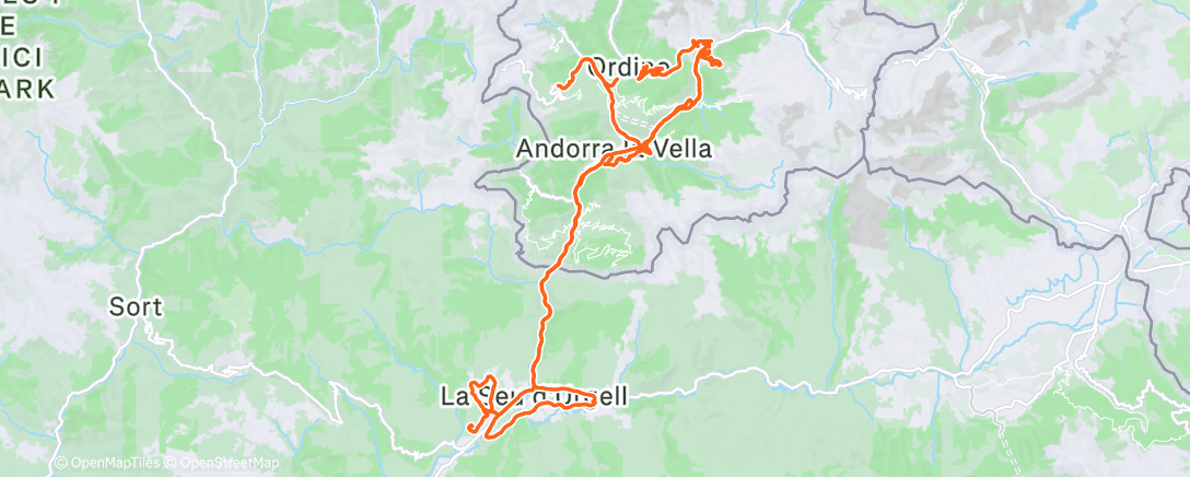 Map of the activity, Cycling