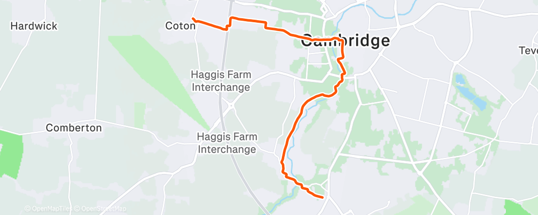 Map of the activity, Morning Run